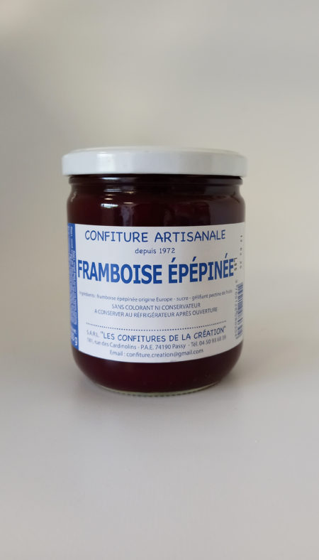 Confiture artisanale Framboise épépinée 500g