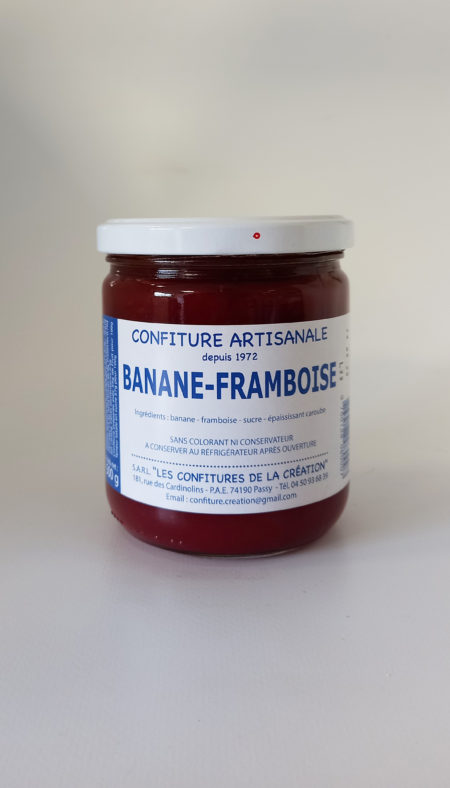 Confiture artisanale Banane Framboise 500g