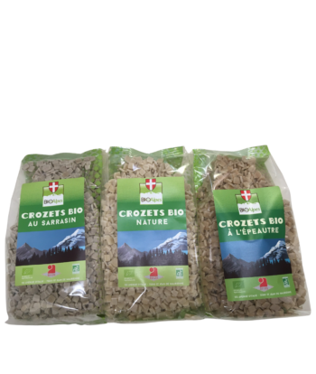 LOT 3 paquets de crozets Bio Nature, Sarrasin et Epeautre 400G
