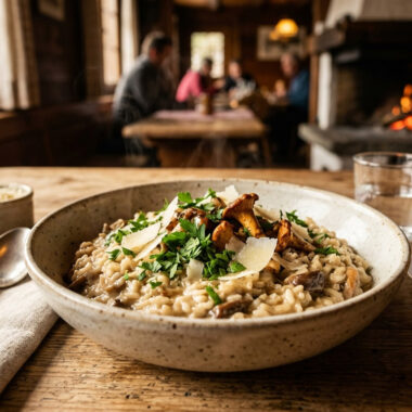 Risotto crémeux aux champignons de saison